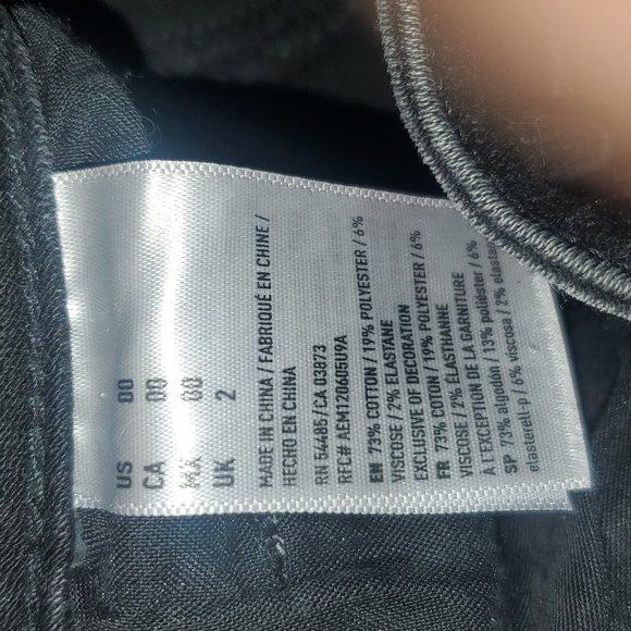 AMERICAN EAGLE Black Jean Shorts with Lace Detail - Picture 5 of 5